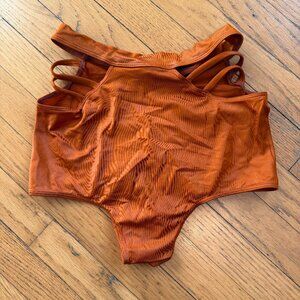Mademoiselle Spin Burnt Sienna / Orange Pole Shorts - Size SMALL